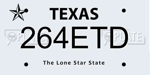 264ETD Texas License Plate