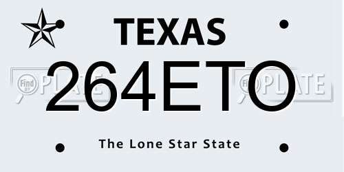 264ETO Texas License Plate