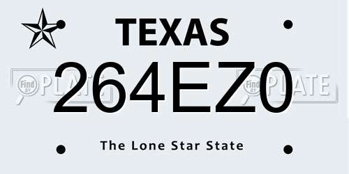 264EZ0 Texas License Plate