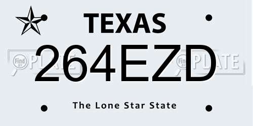 264EZD Texas License Plate