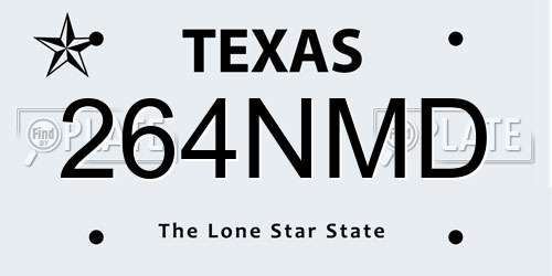 264NMD Texas License Plate