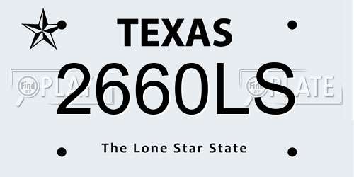 2660LS Texas License Plate