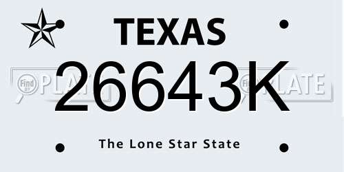 26643K Texas License Plate