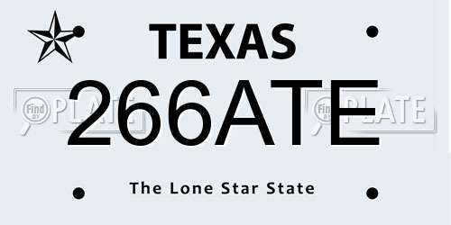 266ATE Texas License Plate