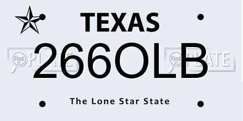 266OLB Texas License Plate
