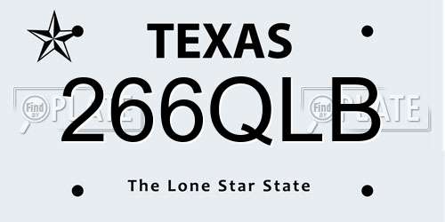 266QLB Texas License Plate