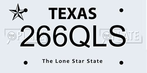 266QLS Texas License Plate
