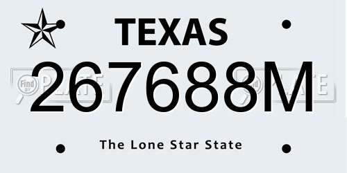 267688M Texas License Plate