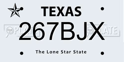 267BJX Texas License Plate