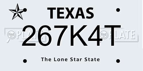 267K4T Texas License Plate