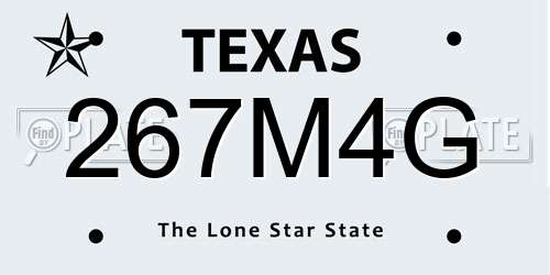 267M4G Texas License Plate