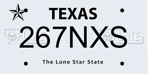 267NXS Texas License Plate