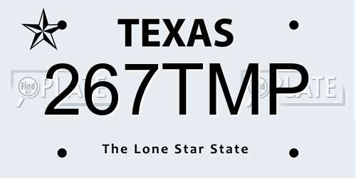 267TMP Texas License Plate
