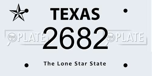 2682 Texas License Plate