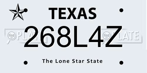 268L4Z Texas License Plate
