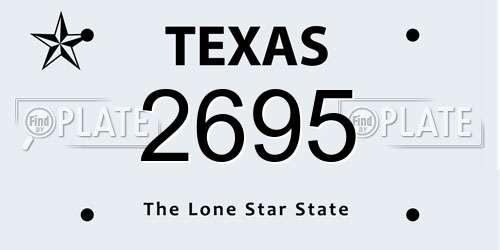 2695 Texas License Plate
