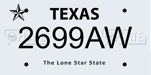 2699AW Texas License Plate