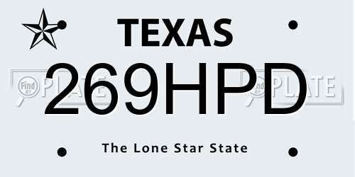 269HPD Texas License Plate