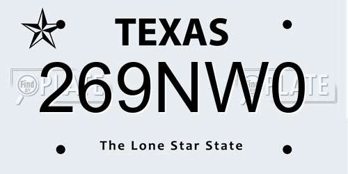269NW0 Texas License Plate