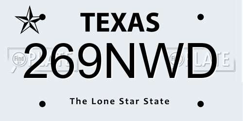 269NWD Texas License Plate