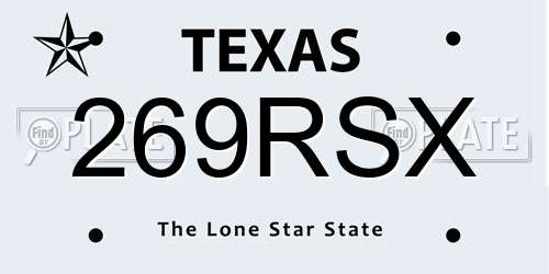 269RSX Texas License Plate