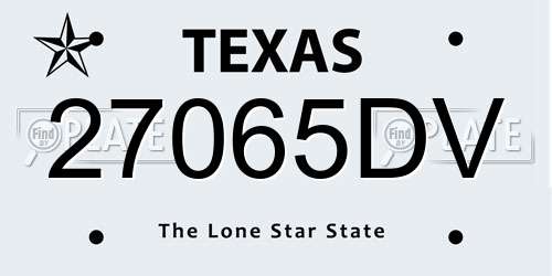 27065DV Texas License Plate