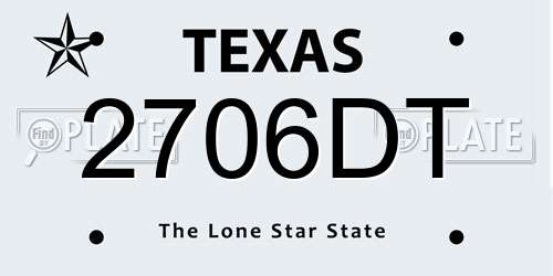 2706DT Texas License Plate