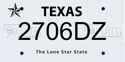 2706DZ Texas License Plate