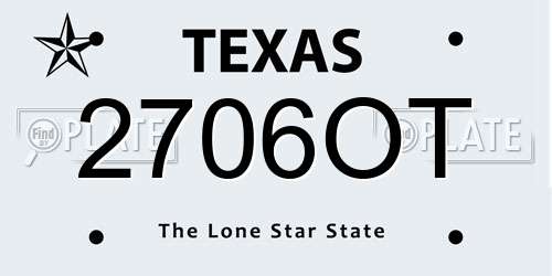 2706OT Texas License Plate