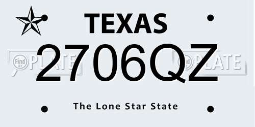 2706QZ Texas License Plate