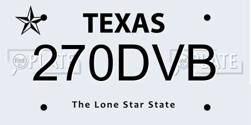 270DVB Texas License Plate