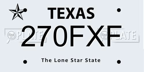270FXF Texas License Plate