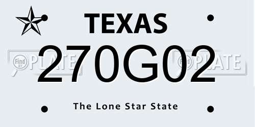270G02 Texas License Plate