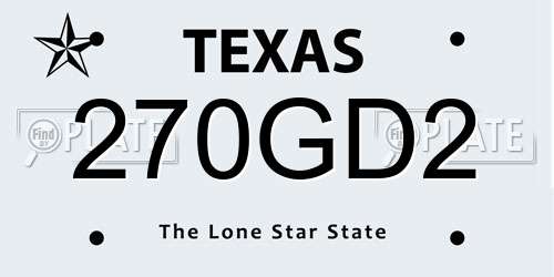 270GD2 Texas License Plate