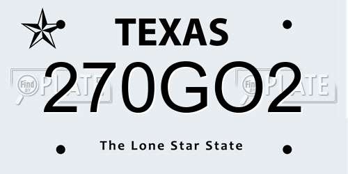 270GO2 Texas License Plate