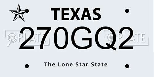 270GQ2 Texas License Plate