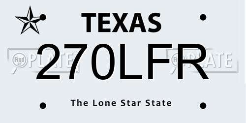 270LFR Texas License Plate