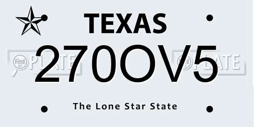 270OV5 Texas License Plate