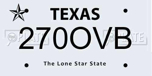 270OVB Texas License Plate