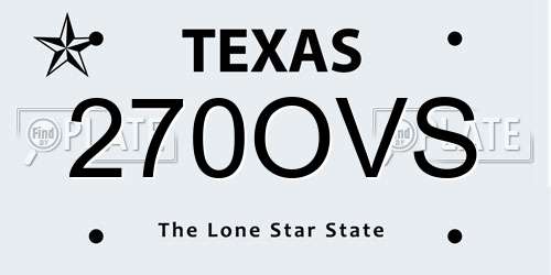 270OVS Texas License Plate