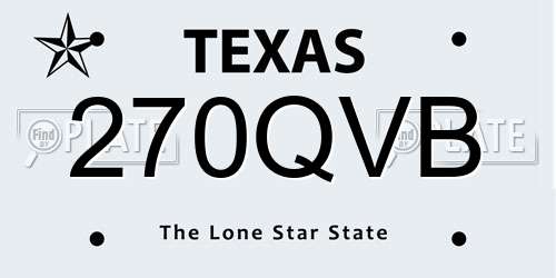 270QVB Texas License Plate