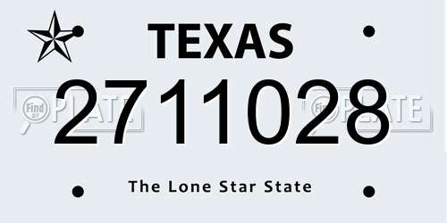 2711028 Texas License Plate