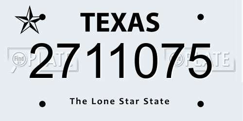 2711075 Texas License Plate