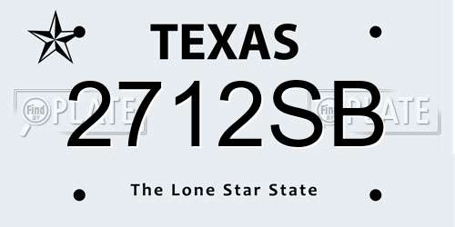 2712SB Texas License Plate