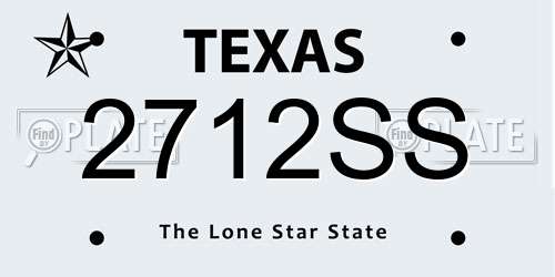2712SS Texas License Plate