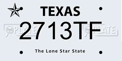 2713TF Texas License Plate