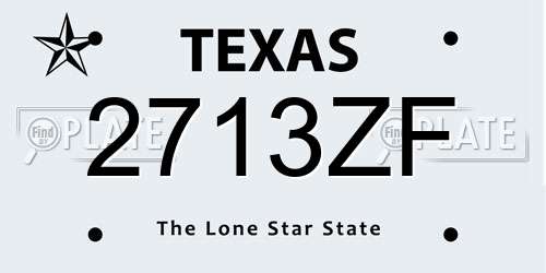 2713ZF Texas License Plate