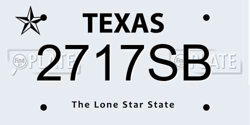 2717SB Texas License Plate