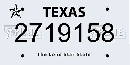 2719158 Texas License Plate