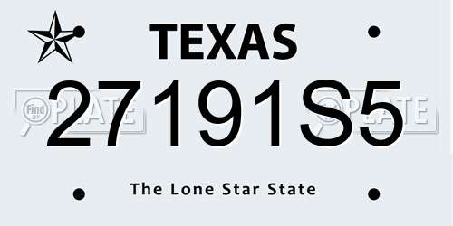 27191S5 Texas License Plate